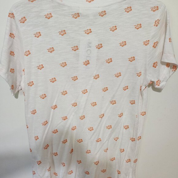 NWT - Short Sleeved White Tee with Floral Pattern - Picture 3 of 4